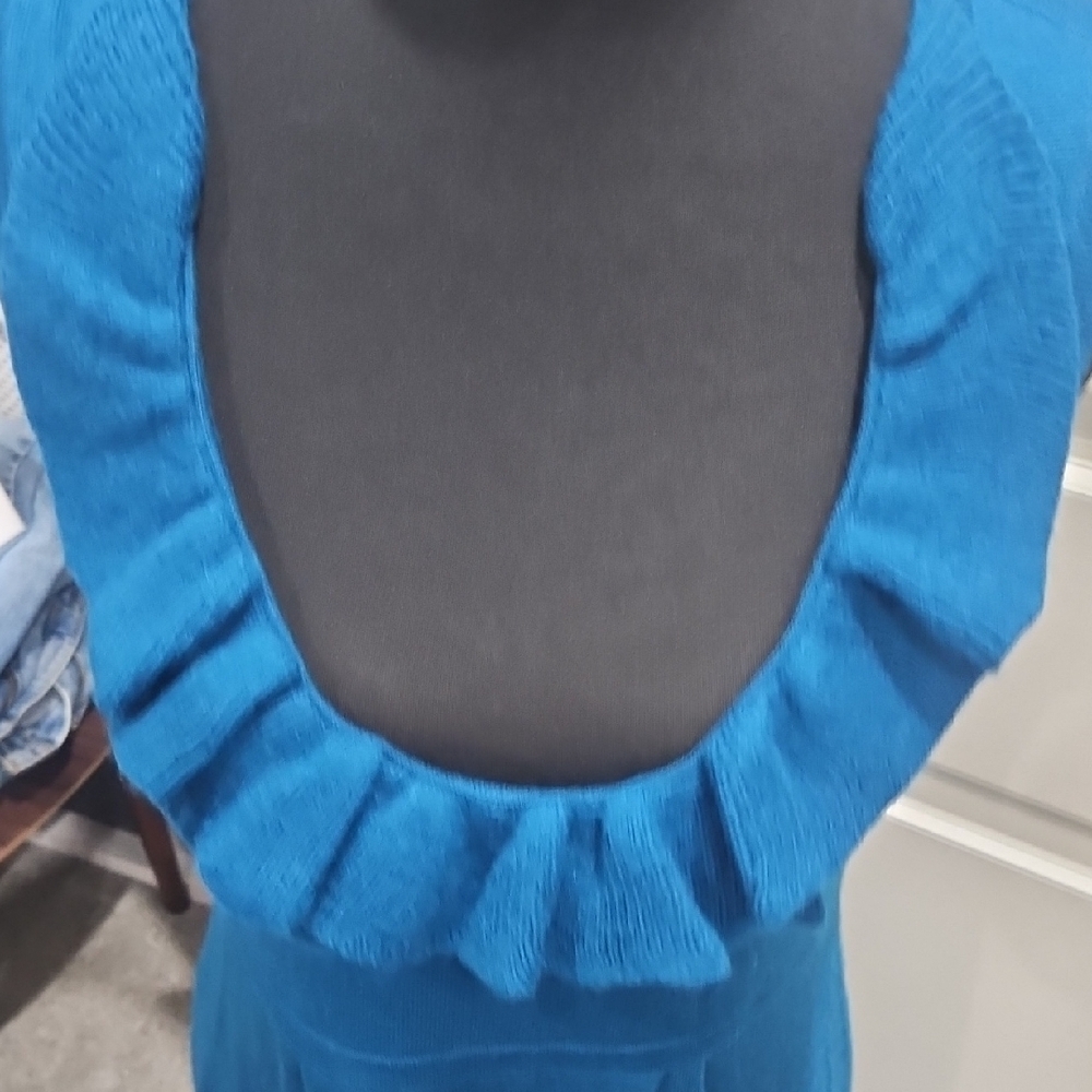 Banana Republic Ruffled Blue Mini Dress - Picture 7 of 8